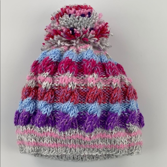 HANDMADE KNITTED Other - NEW Handmade Knitted Girls Hat with Poofy Ball